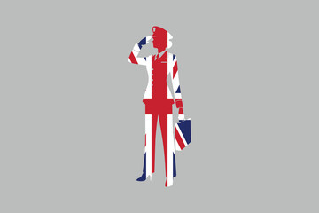 United Kingdom flag and British soldier shape, British soldier shape, United Kingdom flag, Uk, British, silhouette vector
