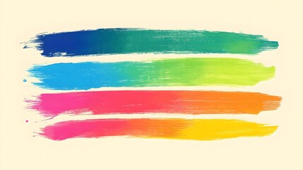 Obraz premium Colorful Paint Stroke on Yellow Background, Abstract Image, Texture, Pattern Background, Wallpaper, Cover and Screen of Smartphone, Cell Phone, PC, Laptop, 9:16 and 16:9 Format