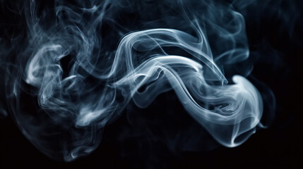 Abstract smoke moving on a black background creating a textured visual perfect as a design element adding depth and fluid motion ideal for creative and artistic projects or atmospheric backdrops.