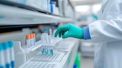 Lab technician using electrophoresis for protein analysis in drug development, protein separation, analytical chemistry