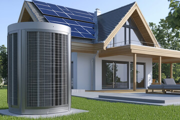 Sustainable Living: A Modern Home with Solar Panels and a Heat Pump