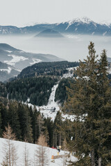 sunset montain snow