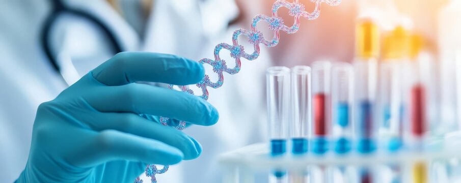 Researcher working on recombinant DNA technology for biopharmaceuticals, gene editing, biotech advancement