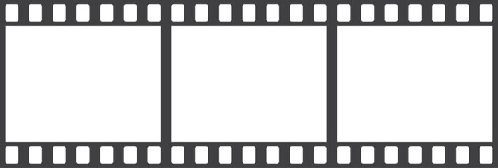 Filmstrip tape with blank frame template. Movie strip