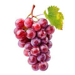 Fototapeta premium red grapes bunch isolated on white background. Generative AI