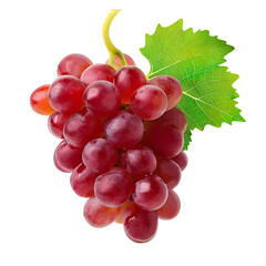 Fototapeta premium red grapes bunch isolated on white background. Generative AI