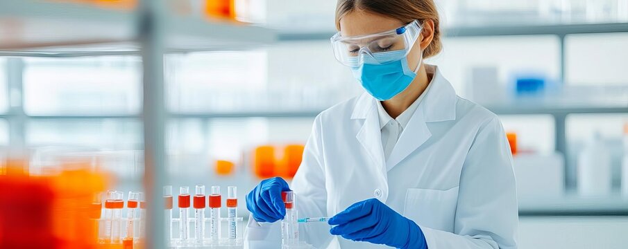 Scientist developing recombinant protein vaccines, genetic immunization, vaccine technology