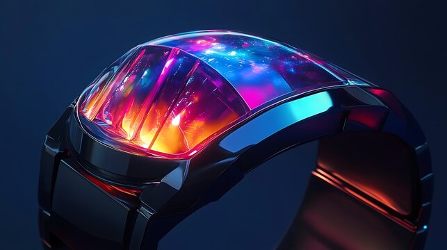 Close-Up of a Futuristic Smartwatch with Advanced Features and Sleek Design