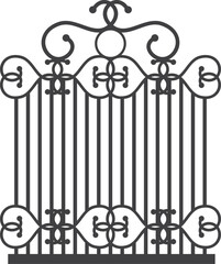 Park fence. Classic urban decorative metal picket