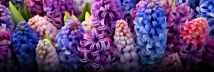 Captivating Display of Hyacinth in Full Bloom - A Vivid Symphony of Vibrant Colors and Spring Splendor
