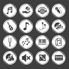 Simple vector illustration design of musical instruments, musical instrument silhouettes. Musical instrument elements for designs with entertainment concepts, music festivals
