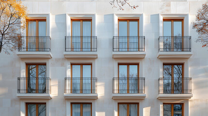 Fototapeta premium Typical facade of Parisian building near Notre-Dame paris