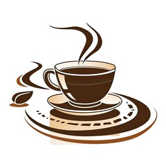 Obraz premium The road to success is paved in coffee, logo, generative ai