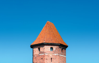 Tower of medieval castle against the sky
