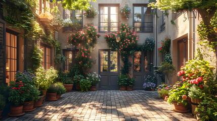 Fototapeta premium Modern Parisian Street with Contemporary Buildings | Elegant Urban Architecture in the Heart of Paris