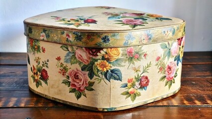vintage tri corner hat box decorative storage container