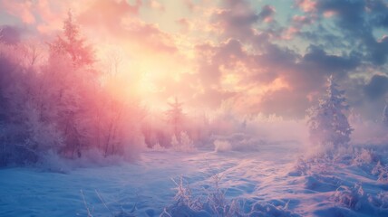 Naklejka premium Surreal Beautiful Dream land background. Abstract Dune in winter season landscape with geometric arch. Escapism minimal atmospheric illustration. Christmas mood 3d render. Glass, mirror, wate and ice