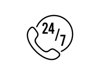 Call Customer Service Support 24/7 Icon Vector