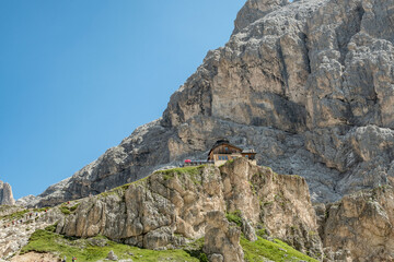 Paul Press refuge, a few steps from the most famous Vajolet refuge,  on an impressive rocky spur...