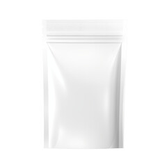 white paper bag package isolated on transparent white background, clipping path