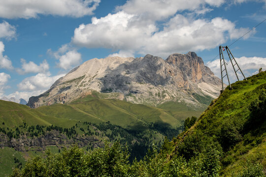 Dolomite panorama in the area of Val Duron and the Sassopiatto group
