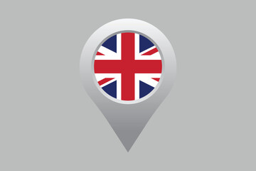 United Kingdom flag with UK location sign, The British flag, the UK flag, United Kingdom sign, United Kingdom British Flag, national flag of Great Britain, Flag of United Kingdom, Colorful, Standard c