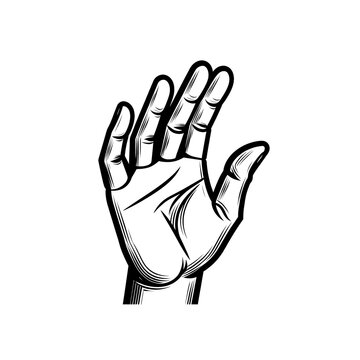 recommend clip art: a black and white drawing of a hand