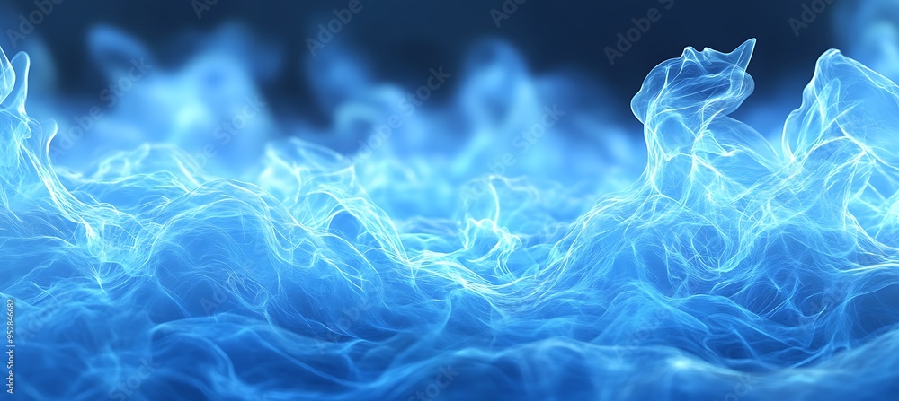 Poster a cool, abstract digital wave pattern with a large text space