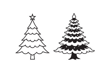 Christmas tree Silhouette Bundle, Christmas tree icon, Christmas silhouette Icon 