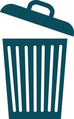 Trash bin icon. Metal lid garbage can
