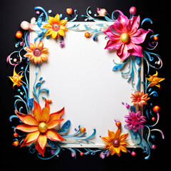 Obraz premium Beautiful romantic festive floral frame design with copy space.