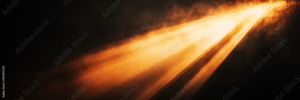 Poster golden sun rays pierce through a pitch-black background, creating a captivating display of light aga
