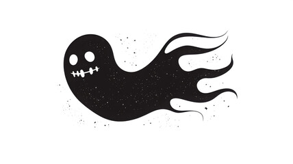 Obraz premium Realistic Halloween ghost shadow PNG. Transparent isolated phantom. Flying spooky dead soul. Black smoke transparent horror monster.