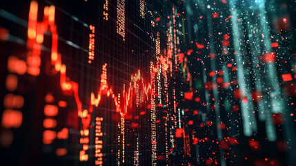 Obraz premium Stock Market Chart: Data Visualization of Financial Trends