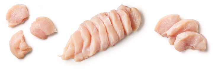 fresh raw chicken fillet meat pieces