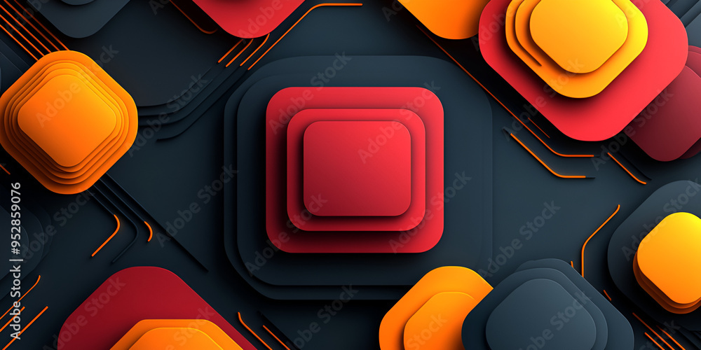 Aufkleber modern abstract geometric shapes in vibrant colors create a visually striking background texture