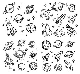 Space icon in hand drawn style Doddle