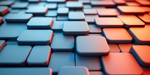 Obraz premium Colorful geometric patterns created by stacked squares in a modern design during twilight hours