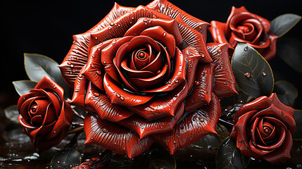red rose photo generative ai