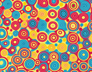 Bright Polka Dot Pattern Abstract and Playful Retro Design with Colorful Circles and Bold Background