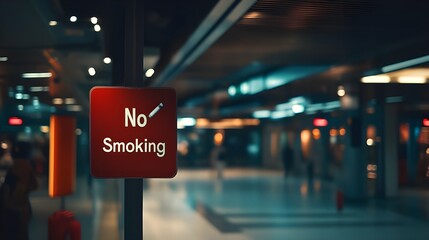 No Smoking Sign with Crossed-Out Cigarette.