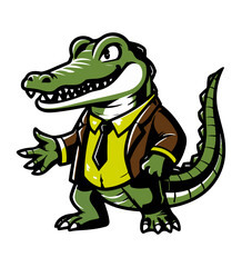 cartoon crocodile with mouth
