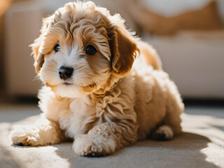 puppy sleeping on the floor