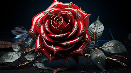 red rose photo generative ai
