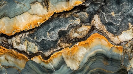 Obraz premium Intricate patterns of natural stone with vibrant orange and gray hues