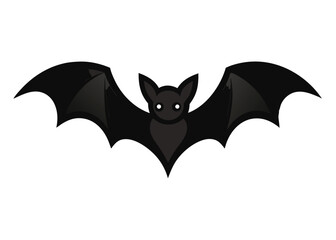 Halloween Flying Bat Vector Illustration on White Background, High-Quality Cartoon Style for Spooky and Fun Designs, Perfect for Halloween Decorations, Invitations, and Themed Projects