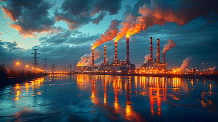 Obraz premium Massive Stacks of Coal Ready for Use at a Power Plant | Fuel Preparation for Energy Generation and Industrial Operations