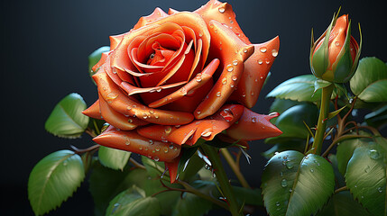 red rose photo generative ai