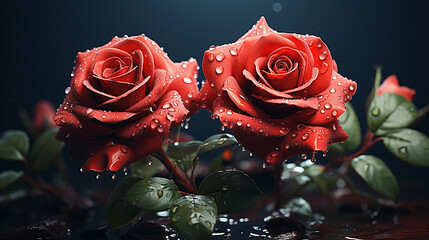 red rose photo generative ai