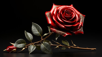 red rose photo generative ai